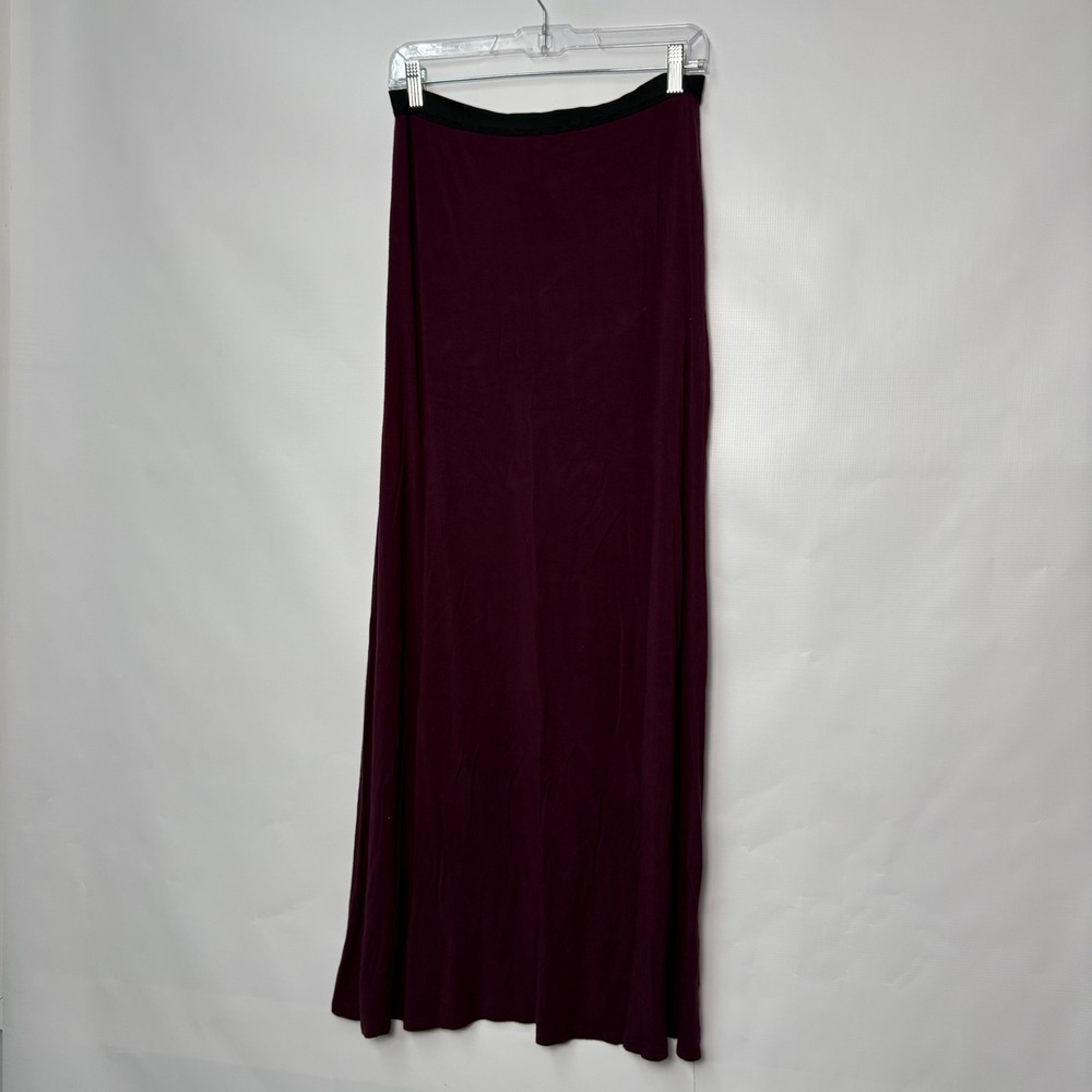 Free People Plum Purple Elastic Waist Maxi Skirt Small Burgundy Boho Flowy